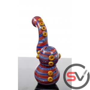 COLORED SWIRL SUCTION BUBBLER 6inch